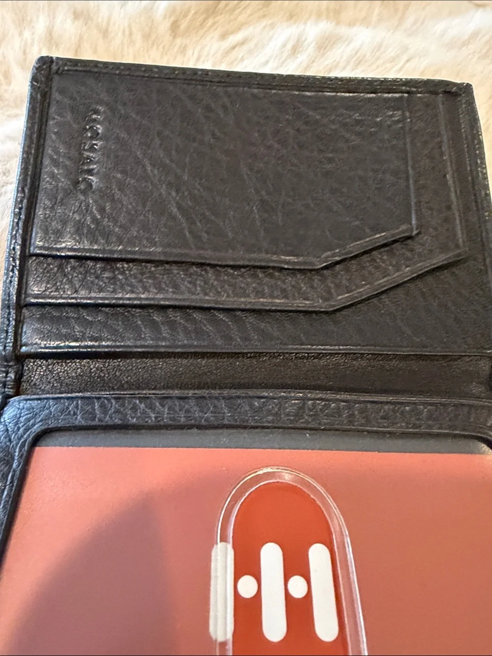 Mosaic Black Leather Men's Card Holder